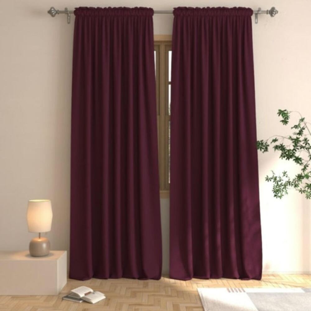 52×54 Burgundy Window Curtains